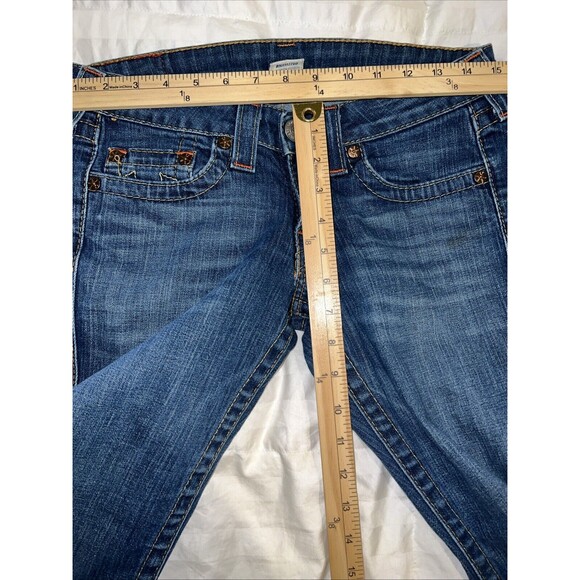 True Religion Bobby Low Rise Stretch Boot Cut Denim Jeans USA Womens 28 Y2K - Picture 11 of 15